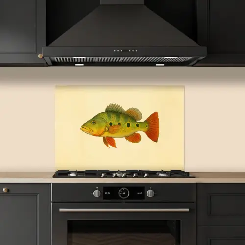 Schubben - Vis - Groen - Illustratie keuken achterwand spatscherm klein -sfeer1