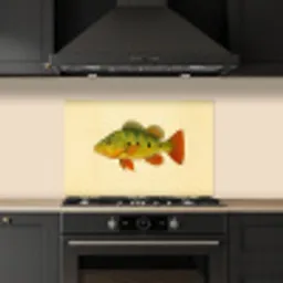 Schubben - Vis - Groen - Illustratie keuken achterwand spatscherm klein -sfeer1