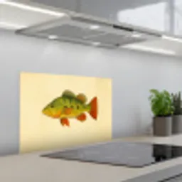 Schubben - Vis - Groen - Illustratie keuken achterwand spatscherm klein -3d_schuin