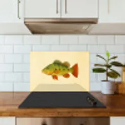 Schubben - Vis - Groen - Illustratie keuken achterwand spatscherm klein -sfeer2