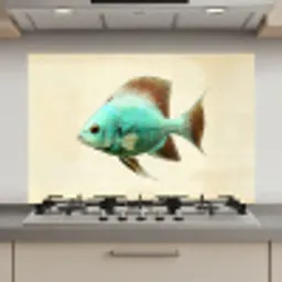 Schubben - Vis - Mint - Minimalistisch keuken achterwand spatscherm klein -3d_website