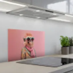 Sjaal - Aap - Zonnebril - Jasje keuken achterwand spatscherm klein -3d_schuin