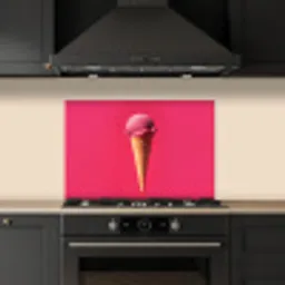 Schepijs - Roze - Hoorntje keuken achterwand spatscherm klein -sfeer1