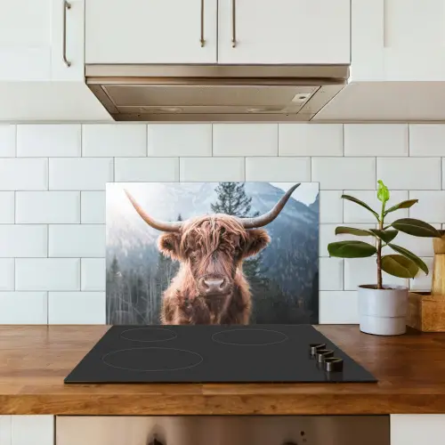 Schotse hooglander - Koe - Dieren - Berg - Natuur keuken achterwand spatscherm klein -sfeer2