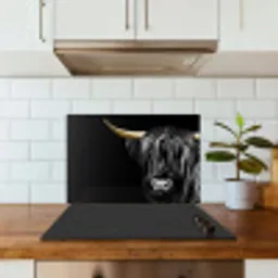 Schotse hooglander - Goud - Vacht - Dieren - Koe keuken achterwand spatscherm klein -sfeer2