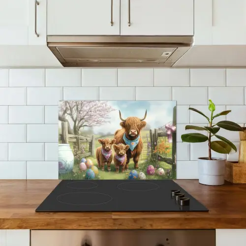Schotsehooglanders - Paaseieren - Lente keuken achterwand spatscherm klein -sfeer2