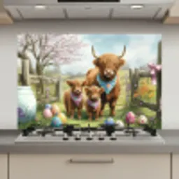 Schotsehooglanders - Paaseieren - Lente keuken achterwand spatscherm klein -3d_website