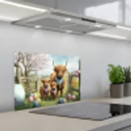 Schotsehooglanders - Paaseieren - Lente keuken achterwand spatscherm klein -3d_schuin