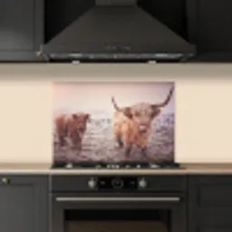 Schotse hooglanders - Licht - Lucht - Natuur keuken achterwand spatscherm klein -sfeer1