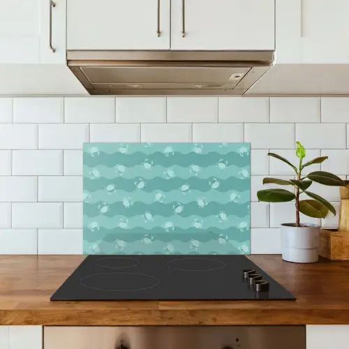 Zee - Dieren - Blauwe krab - Blauw keuken achterwand spatscherm klein 900 -sfeer2