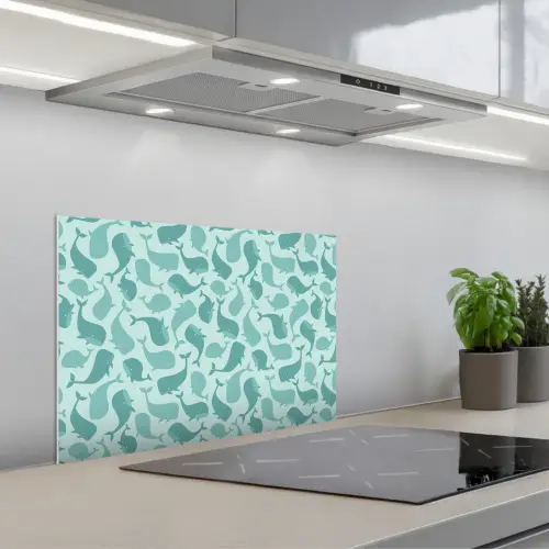 Zee - Dieren - Blauwe vinvis keuken achterwand spatscherm klein 900 -3d_schuin