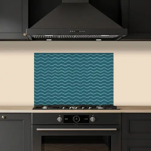 Zee - Dieren - Donkerblauw - Golf keuken achterwand spatscherm klein 900 -sfeer1