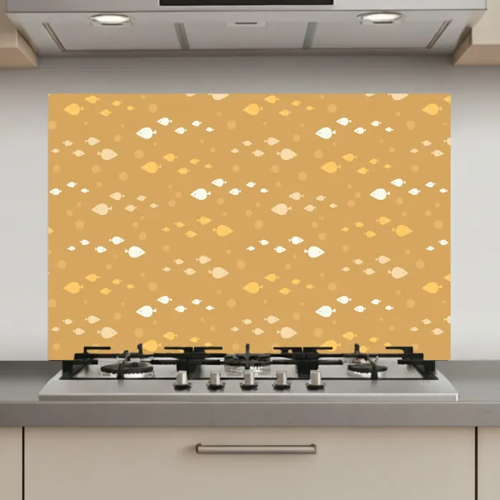 Zee - Dieren - Geel - Vissen keuken achterwand spatscherm klein 900 -3d_website