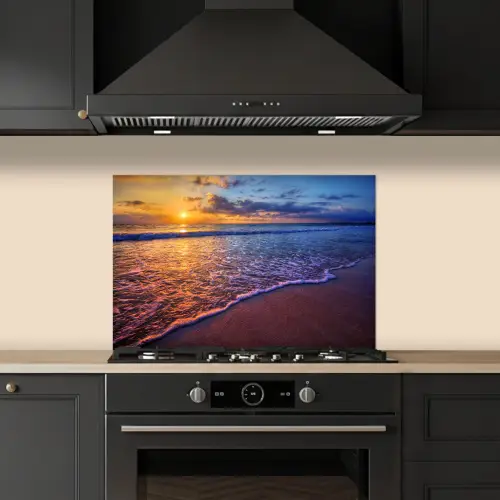Zee - Strand - Zonsondergang - Wolken - Horizon keuken achterwand spatscherm klein -sfeer1