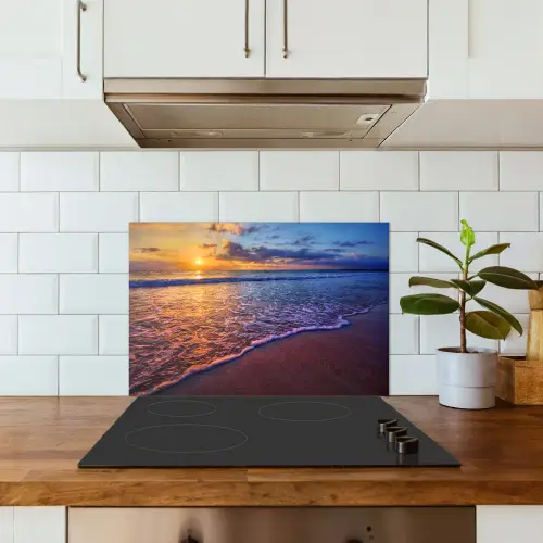 Zee - Strand - Zonsondergang - Wolken - Horizon keuken achterwand spatscherm klein -sfeer2