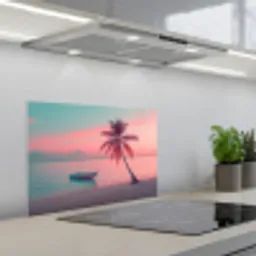Zee - Boot - Zonsondergang keuken achterwand spatscherm klein -3d_schuin