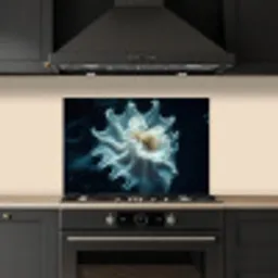 Zeewezen - Wit - Golven - Water keuken achterwand spatscherm klein -sfeer1