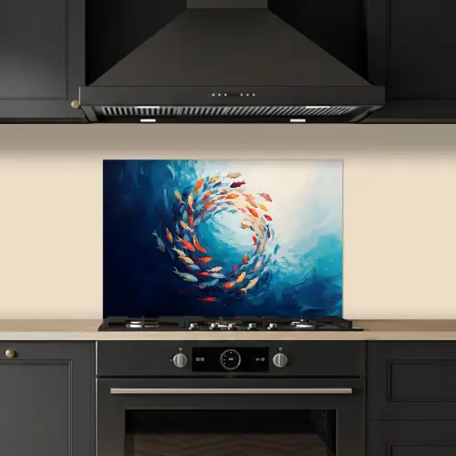 Zee - Vissen - Kleurrijk - Dynamisch keuken achterwand spatscherm klein -sfeer1