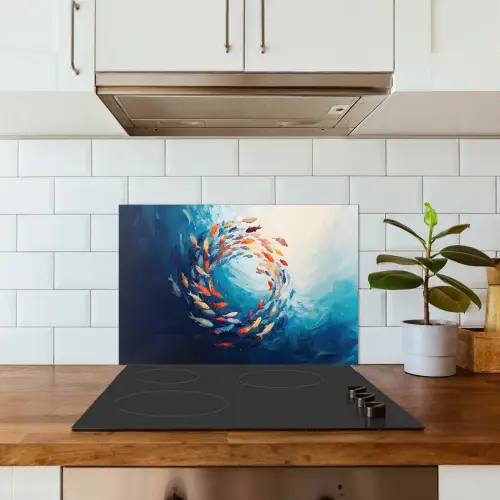 Zee - Vissen - Kleurrijk - Dynamisch keuken achterwand spatscherm klein -sfeer2