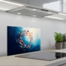 Zee - Vissen - Kleurrijk - Dynamisch keuken achterwand spatscherm klein -3d_schuin