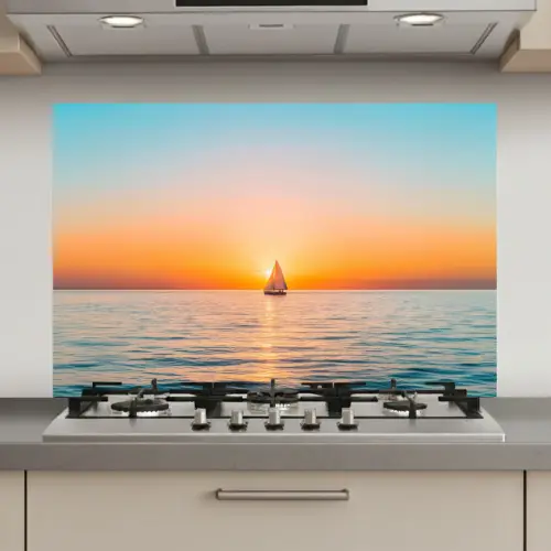 Zee - Zeilboot - Zonsondergang keuken achterwand spatscherm klein -3d_website