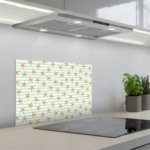 Zee - Ster - Strepen - Blauw keuken achterwand spatscherm klein 900 -3d_schuin