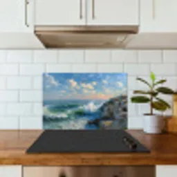 Zee - Golven - Rotsen - Meeuwen keuken achterwand spatscherm klein -sfeer2