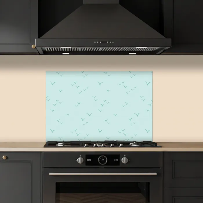 Meeuwen - Mint - Patroon keuken achterwand spatscherm klein 900 -sfeer1