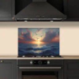 Meeuwen - Zonsondergang - Zee - Wolken keuken achterwand spatscherm klein -sfeer1