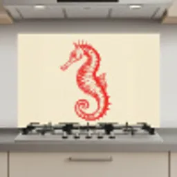 Zeepaardje - Rood - Fijne details keuken achterwand spatscherm klein -3d_website