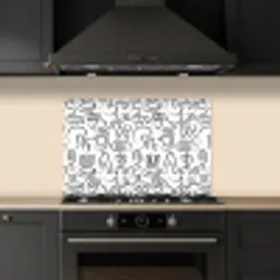 Vormen - Abstract - Zwart - Wit keuken achterwand spatscherm klein 900 -sfeer1