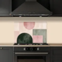 Vormen - Abstract - Cirkel - Zwart keuken achterwand spatscherm klein -sfeer1