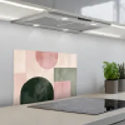Vormen - Abstract - Cirkel - Zwart keuken achterwand spatscherm klein -3d_schuin