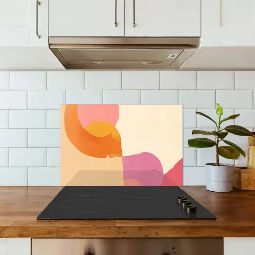 Vormen - Abstract - Kleurrijk keuken achterwand spatscherm klein -sfeer2