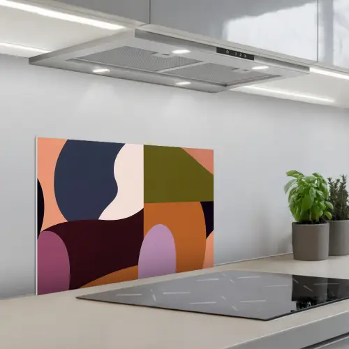 Vormen - Abstract - Kleuren - Vierkant keuken achterwand spatscherm klein -3d_schuin
