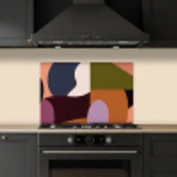 Vormen - Abstract - Kleuren - Vierkant keuken achterwand spatscherm klein -sfeer1