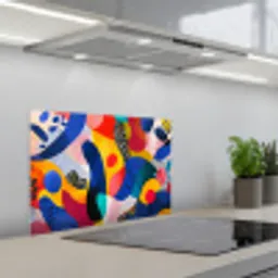 Vormen - Abstract - Stippels - Blauw keuken achterwand spatscherm klein -3d_schuin