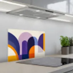 Vormen - Abstract - Grafisch - Oranje keuken achterwand spatscherm klein -3d_schuin