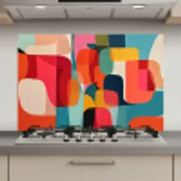Vormen - Kleurrijk - Abstract - Vlakken keuken achterwand spatscherm klein -3d_website
