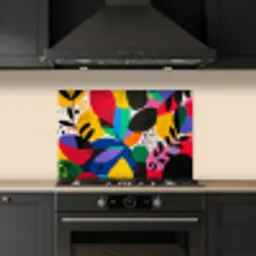 Vormen - Stippen - Kleurrijk keuken achterwand spatscherm klein -sfeer1