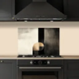 Vormen - Modern - Zwart keuken achterwand spatscherm klein -sfeer1