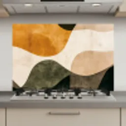 Vormen - Okergeel - Abstract keuken achterwand spatscherm klein -3d_website