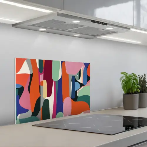Vormen - Ritmisch - Kleuren - Abstract keuken achterwand spatscherm klein -3d_schuin