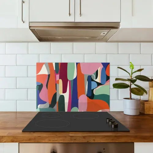 Vormen - Ritmisch - Kleuren - Abstract keuken achterwand spatscherm klein -sfeer2