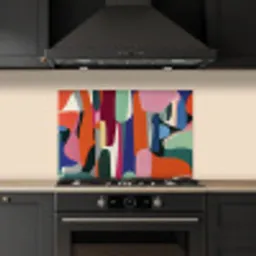 Vormen - Ritmisch - Kleuren - Abstract keuken achterwand spatscherm klein -sfeer1