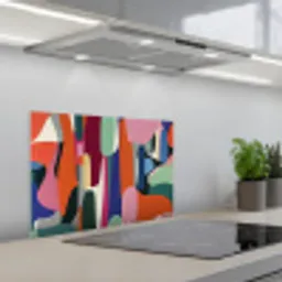 Vormen - Ritmisch - Kleuren - Abstract keuken achterwand spatscherm klein -3d_schuin