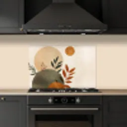 Vormen - Rond - Bladeren - Beige keuken achterwand spatscherm klein -sfeer1