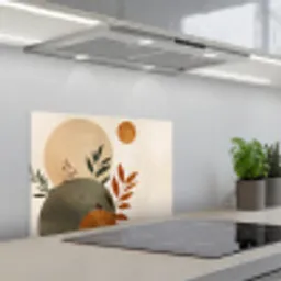 Vormen - Rond - Bladeren - Beige keuken achterwand spatscherm klein -3d_schuin