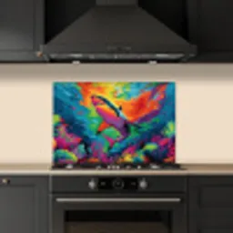 Haai - Koraalrif - Abstract - Kleurrijk keuken achterwand spatscherm klein -sfeer1