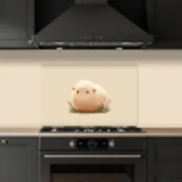 Schaap - Beige - Bloemen keuken achterwand spatscherm klein -sfeer1